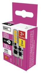 EMOS LED izzó Classic JC / G4 / 1, 9 W (21 W) / 200 lm / természetes fehér. 2db/doboz