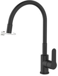 Caldo Freddo álló mosogató csaptelep FEKETE - FEKETE flexibilis kifolyócsővel (46SC851C) - watermarkt