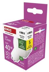 EMOS LED izzó Classic MR16 / GU10 / 3 W (40 W) / 535 lm / Természetes fehér