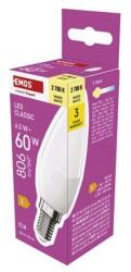 EMOS LED izzó Classic gyertya / E14 / 6, 5 W (60 W) / 806 lm / Meleg fehér