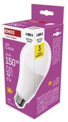 EMOS LED izzó Classic A80 / E27 / 20 W (150 W) / 2452 lm / Természetes fehér
