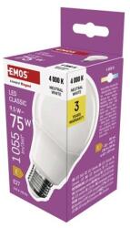 EMOS LED izzó Classic A60 / E27 / 9, 5 W (75 W) / 1055 lm / Természetes fehér - dellaprint - 751 Ft