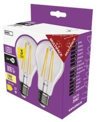 EMOS LED izzó Filament A60-körte / E27 / 5, 9 W (60 W) / 806 lm / meleg fehér. 2db/doboz
