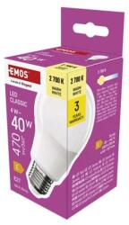 EMOS LED izzó Classic A60 / E27 / 4 W (40 W) / 470 lm / meleg fehér - dellaprint