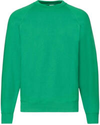 Fruit of the Loom Unisex felnőtt klasszikus Raglan melegítő pulóver XL zöld