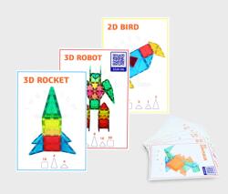 MAGBLOX Set carduri cu provocari pentru seturile magnetice de constructie (MBL-107) - ookee Jucarii de constructii magnetice