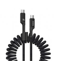 Baseus Fish Eye Spring USB-C to USB-C adatkábel, töltőkábel, fekete (100W, 5A, 1m, P10320203111-00)