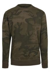Build Your Brand Férfi Camo Crew nyakú pulóver S zöld