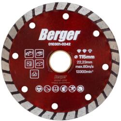 Berger turbo gyémánttárcsa 115x22, 23/SH7mm (010301-0242) - szerszamplusz