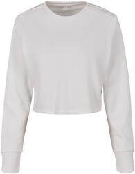 Build Your Brand Női / Női Cropped Terrycloth Crew nyakú pulóver L fehér