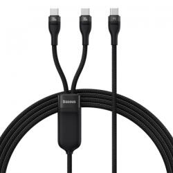 Baseus Flash Series 2 töltőkábel, adatkábel 2 X USB C to USB C, fekete (100W, 1.5m) CASS060001