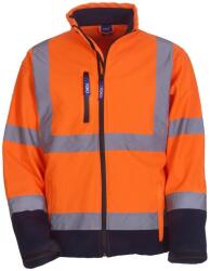 Yoko Unisex felnőtt Band & Brace HiVis biztonsági Soft Shell kabát 4XL kék|narancssárga|sárga