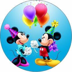 Pictu Hap Ehető papír Mickey és Minnie születésnap 19, 5 cm - Pictu Hap (pic9000682_kruh)