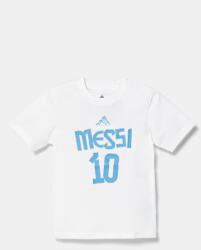 Adidas gyerek pamut póló MESSI fehér, nyomott mintás, JJ1416 - fehér 128