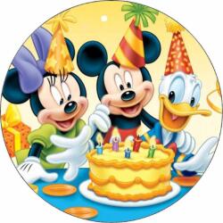 Pictu Hap Ehető papír Mickey, Minnie és Donald kacsa születésnapi buli 19, 5 cm - Pictu Hap (pic9000684_kruh)