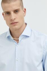 HUGO BOSS pamut ing férfi, olasz galléros, slim - kék 44