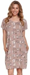 DN Nightwear Mary szoptatós hálóing, barna, erdei állatos, M