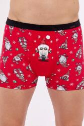 Cornette Rider karácsonyi boxeralsó manókkal, piros, L