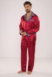 De Lafense Adam férfi szaténpizsama, borvörös, 4XL