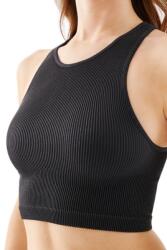 Gabriella Crop top Halter Rib, fekete, S/M
