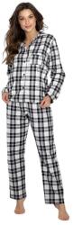 Momenti per Me Stay Warm női flanelpizsama, fekete-fehér, XXL