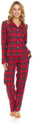 DN Nightwear Simona női flanelpizsama, piros, kockás, S