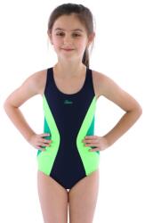 Spin Bibione II egyrészes lánykafürdőruha, kék-zöld, neonszínű, 158