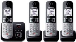 Panasonic Telefon fara fir Panasonic KX-TG6864GB cu 4 receptori si robot telefonic (blocati pana la 1.000 de numere de telefon, dimensiune clara a fontului, receptor puternic, apelare hands-free full-duplex) ne