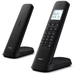 Philips M4702B/12-2 Telefon fara fir DECT de 4, 6 cm (11, 6"), Afisaj LCD, Iluminare de fundal, Agenda 50 de numere, Difuzor, Butoane programabile, Sunet HQ - Negru (Compatibil: ES,