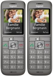 Gigaset CL660HX DUO - Receptor DECT cu 2 design cu suport de incarcare - compatibil Fritzbox - telefon fara fir de inalta calitate pentru router si baza DECT, antracit-metalizat [versiunea germana][Fara baza]