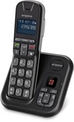 emporia TH21AB Telefon fara fir, Robot telefonic, Ecran mare iluminat din spate, Numere mari, Kit hands-free, Compatibil cu aparate auditive (HAC), Negru (Italia)