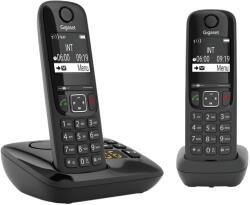 Gigaset AS690A Duo - 2 telefoane DECT fara fir cu robot telefonic - afisaj cu contrast ridicat - profiluri de sunet reglabile - functie hands-free - protectie impotriva apelurilor, negru [versiunea germana] (