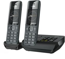Gigaset Comfort 520A Duo - 2 telefoane DECT fara fir cu robot telefonic - Cea mai buna calitate audio cu functie hands-free - Protectie apeluri - Agenda 200 de contacte, negru-titan [versiunea germana]