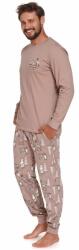 DN Nightwear Best Friends II férfi pizsama, erdei állatos, barna, XXL