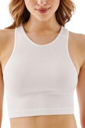Gabriella Crop Top Halter Rib bianco, L/XL