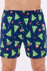 Cornette Comfort 166 karácsonyi alsónadrág karácsonyfákkal, kék, L