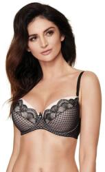 Gorteks Dolce push-up melltartó, fekete-bézs, csipkés, 70B