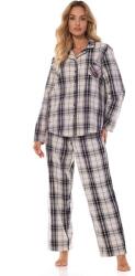 L&L Roxy női flanelpizsama, kockás, szürke, XXL