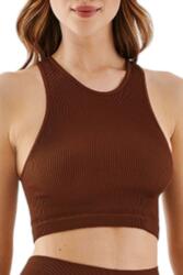 Gabriella Crop top Halter Rib, mocca, S/M