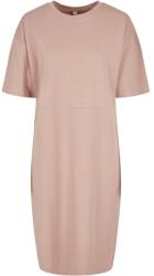 Build Your Brand Női pólóruha hasított oldalsó résszel - Fáradt rózsaszín | 4XL (BY181-1000325314)