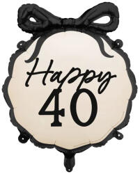 PartyDeco S. r. o 40. Évszámos lufi, fólia, masnis, Happy, 45 cm