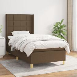 vidaXL sötétbarna szövet rugós ágy matraccal 80 x 200 cm (3131948)