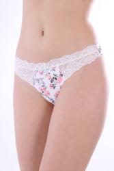 Moraj Tanga fără cusături BCL700-010 alb cu flori, M