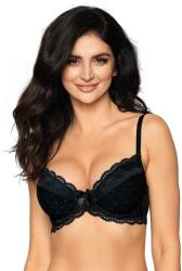 Roza Sutien push-up Lagerta negru cu dantelă, 70E