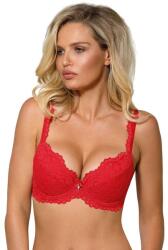 Roza Sutien de dantelă Push-Up Nevia roșu, 70C