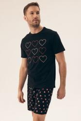Henderson Pijamale pentru bărbați Sweet negru cu inimă, XL