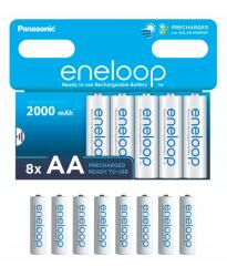 Panasonic Eneloop AA akkumulátor, 8db, 2000mAh, Japán, újratölthető (BK-3MCDE/8BE)
