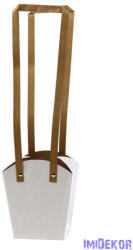  Papír füles virág táska 13 cm - Fehér