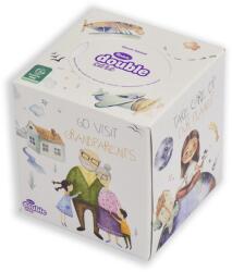 Violeta Double Care papírzsebkendő mintás dobozban - 60 db