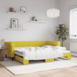vidaXL sárga kihúzható szövet heverő 90 x 200 cm (3197776)